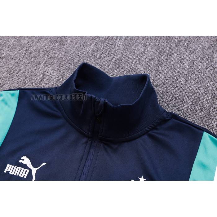 Tuta da Track de Giacca del Olympique Marsiglia 2023-2024 Blu Oscuro
